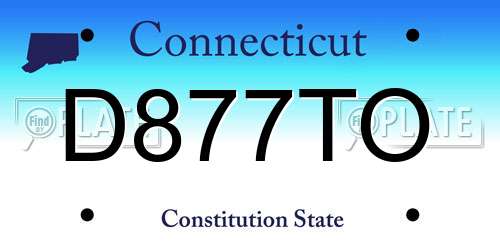 D877TO Connecticut License Plate