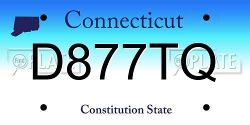 D877TQ Connecticut License Plate