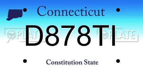 D878TI Connecticut License Plate