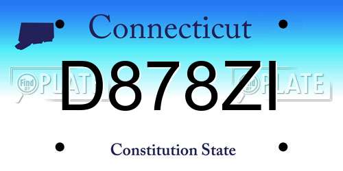 D878ZI Connecticut License Plate