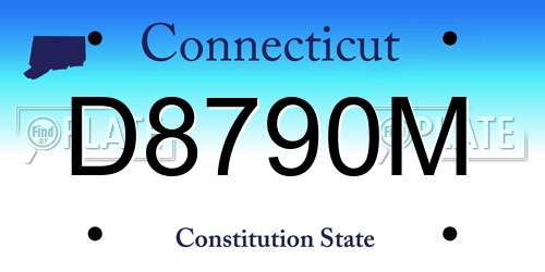 D8790M Connecticut License Plate