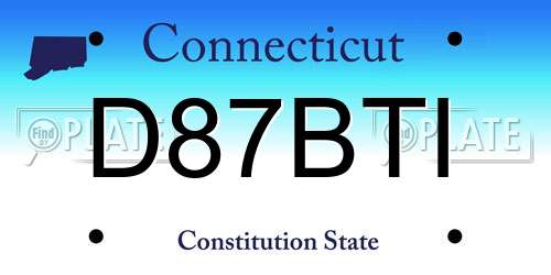 D87BTI Connecticut License Plate