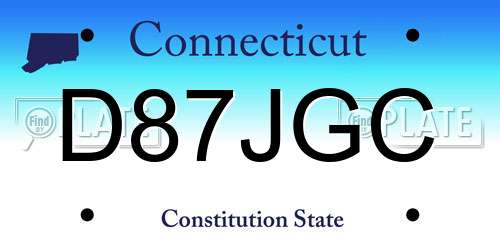 D87JGC Connecticut License Plate
