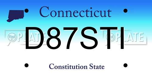 D87STI Connecticut License Plate