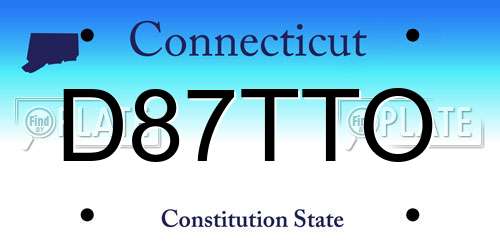 D87TTO Connecticut License Plate