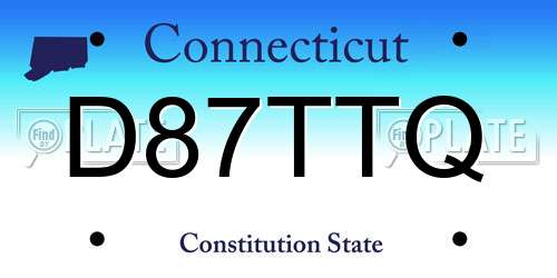 D87TTQ Connecticut License Plate