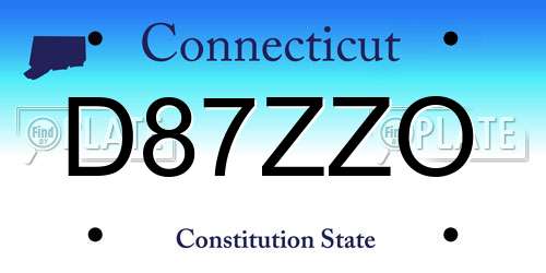 D87ZZO Connecticut License Plate