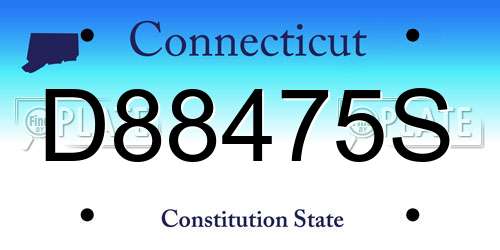 D88475S Connecticut License Plate
