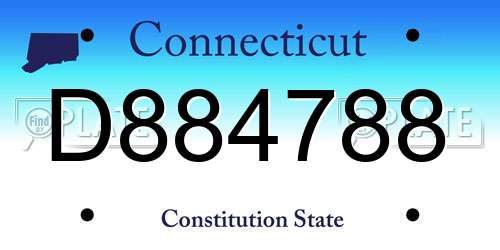 D884788 Connecticut License Plate