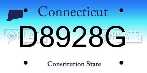 D8928G Connecticut License Plate