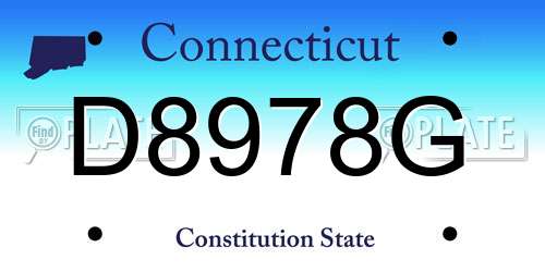D8978G Connecticut License Plate