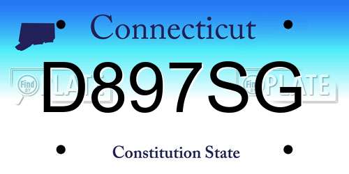 D897SG Connecticut License Plate