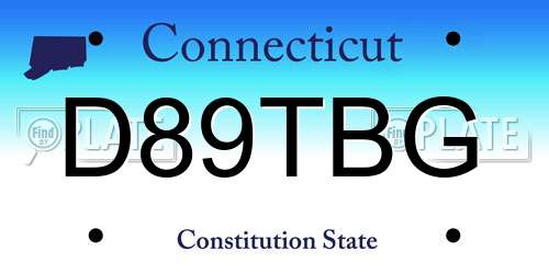 D89TBG Connecticut License Plate