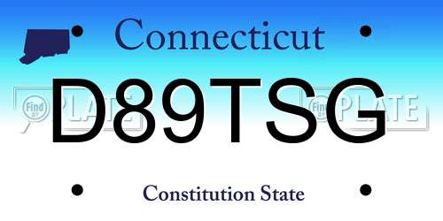 D89TSG Connecticut License Plate