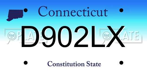 D902LX Connecticut License Plate