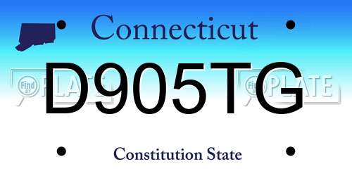 D905TG Connecticut License Plate