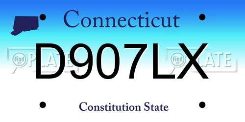 D907LX Connecticut License Plate