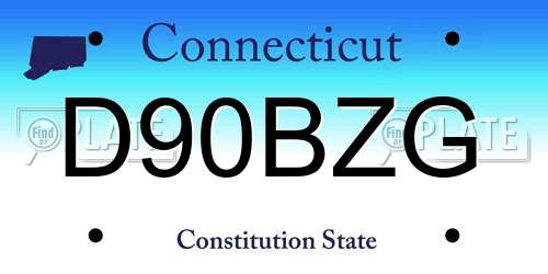 D90BZG Connecticut License Plate