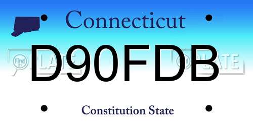 D90FDB Connecticut License Plate