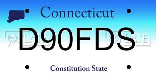 D90FDS Connecticut License Plate
