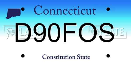 D90FOS Connecticut License Plate