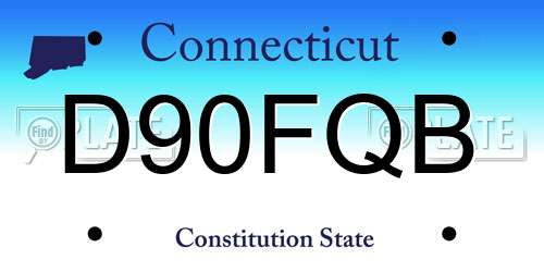 D90FQB Connecticut License Plate