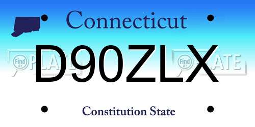 D90ZLX Connecticut License Plate