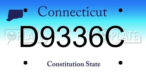 D9336C Connecticut License Plate