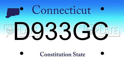 D933GC Connecticut License Plate