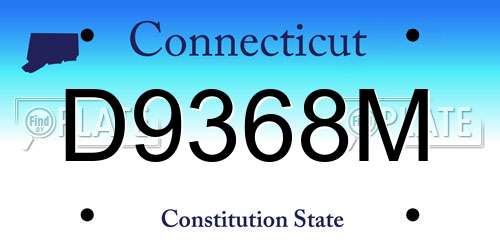 D9368M Connecticut License Plate