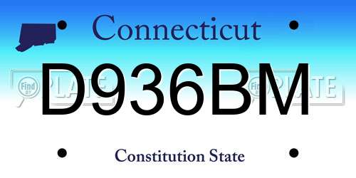 D936BM Connecticut License Plate