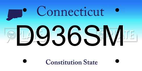 D936SM Connecticut License Plate