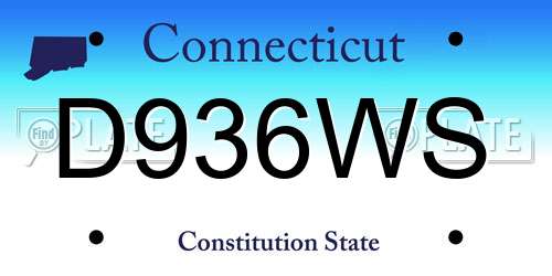D936WS Connecticut License Plate