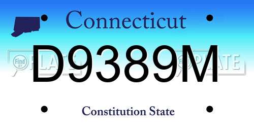 D9389M Connecticut License Plate