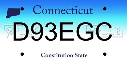 D93EGC Connecticut License Plate