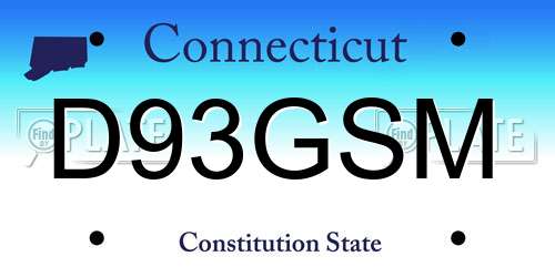D93GSM Connecticut License Plate