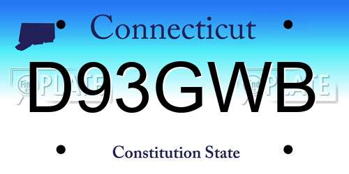 D93GWB Connecticut License Plate