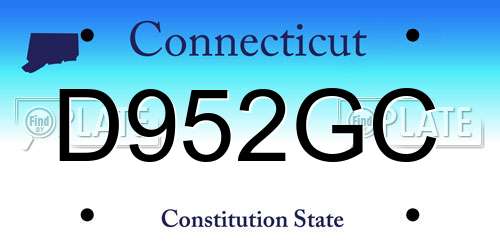 D952GC Connecticut License Plate