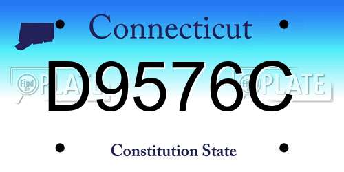 D9576C Connecticut License Plate