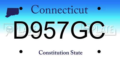 D957GC Connecticut License Plate
