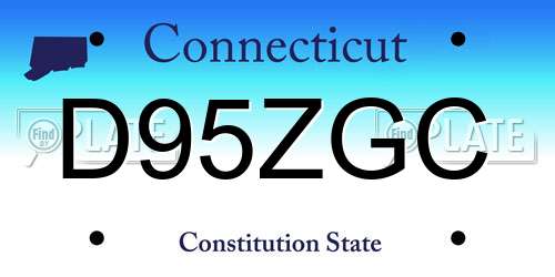 D95ZGC Connecticut License Plate