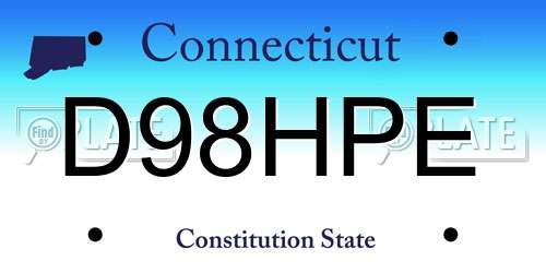 D98HPE Connecticut License Plate