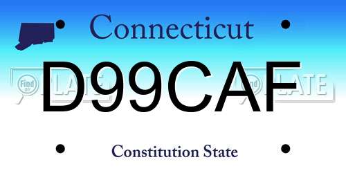 D99CAF Connecticut License Plate