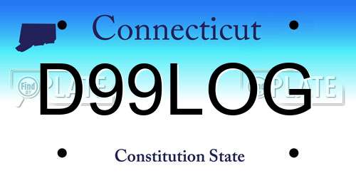 D99LOG Connecticut License Plate