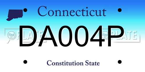 DA004P Connecticut License Plate