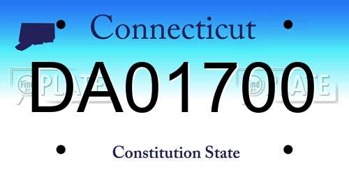 DA01700 Connecticut License Plate