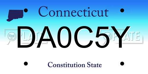 DA0C5Y Connecticut License Plate