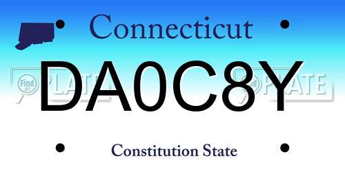 DA0C8Y Connecticut License Plate