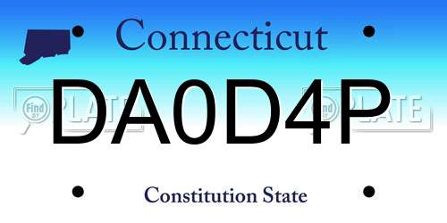 DA0D4P Connecticut License Plate