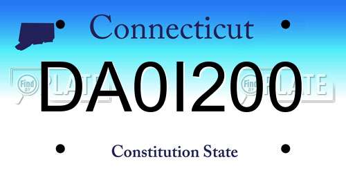 DA0I200 Connecticut License Plate